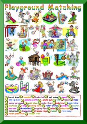 English Worksheet: Playground Matching (Keys)