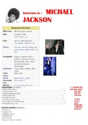 English Worksheet: INTERVIEW TO Michael Jackson!