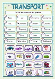 English Worksheet: TRANSPORT