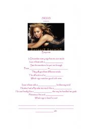 English Worksheet: Sign Beyonce