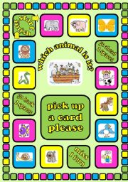 English Worksheet: Animals board game + cards + instructions. Fully editable