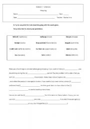 English worksheet: Shopping