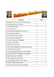 English Worksheet: Present Simple Sentence Auction