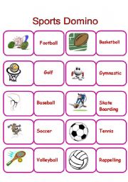 English Worksheet: Sports Domino