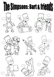 English Worksheet: What is Bart Simpson doing? Common Action Verbs+Activities Fully Editable!!