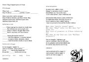 English worksheet: Waving Flag (Original Lyrics)