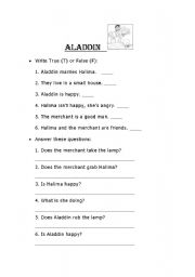 English Worksheet: Aladdin