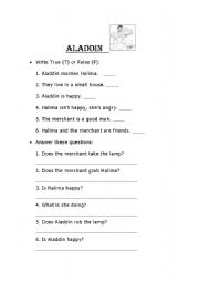 English worksheet: Aladdin