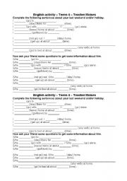 English Worksheet: Past simple