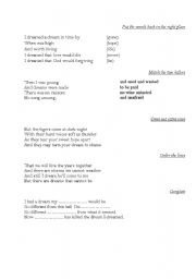 English Worksheet: I Dreamed a Dream