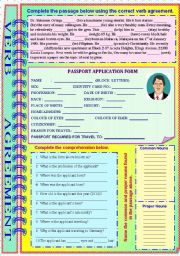 Verb Agreement - 6 tasks/ 2 pages with answer key (page3) **editable