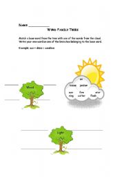 English Worksheet: Word Famalies/ Compound words