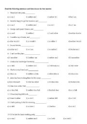 English Worksheet: so, too, neither, not either, but