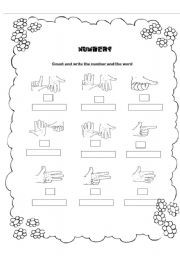 numbers from 1 10 esl worksheet by sirah