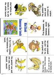 English Worksheet: Can you read me? (Mini Book on Bananas for lunch)