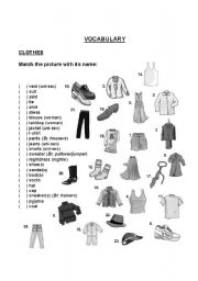 English Worksheet: Clothes vocabulary