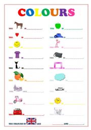 English worksheet: colours  