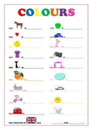 English Worksheet: colours  