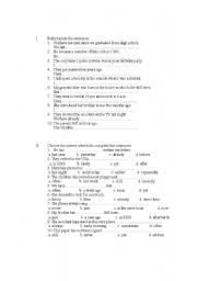 English worksheet: Verb tense