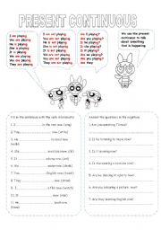 English Worksheet: Present continuous Introduction