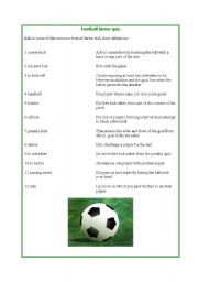 English Worksheet: Football terms quiz
