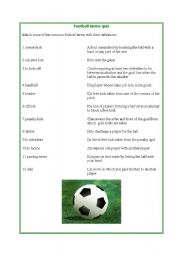 English worksheet: Football terms quiz