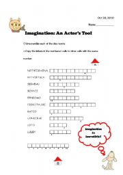 English worksheet: imagination
