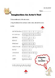 English Worksheet: imagination