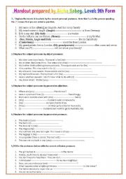 English Worksheet: Pronouns