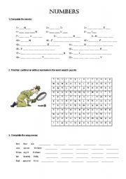 English Worksheet: cardinal and ordinal numbers