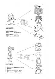 English Worksheet: HIS  HER