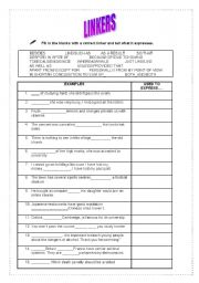 English Worksheet: LINKERS: exercises and reading