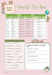 English Worksheet: To Be