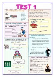 English Worksheet: TEST FOR BEGINNERS 