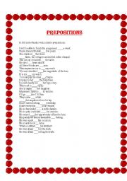 English worksheet: Prepositions