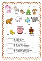 English Worksheet: animal