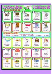 English Worksheet: House items!!!