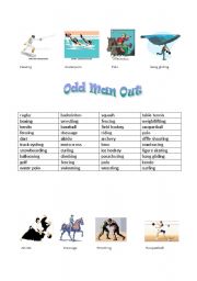 English worksheet: Sports, Odd Man out