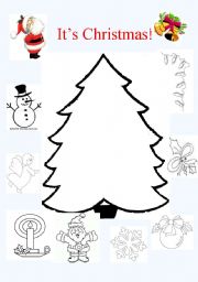 English Worksheet: Christmas craft and writing