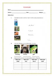 English Worksheet: ANIMALS 