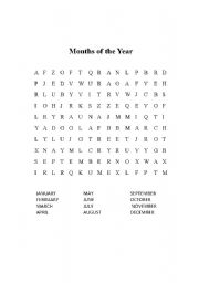 English Worksheet: Months of the Year