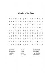 English worksheet: Months of the Year