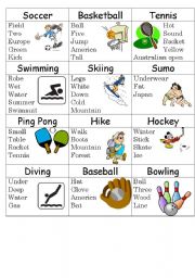 English Worksheet: Sports taboo