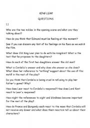 English Worksheet: King Lear