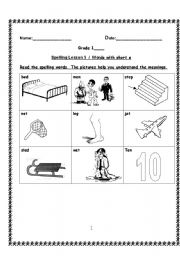 English worksheet: Words with short e