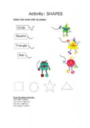 English worksheet: happy shapes