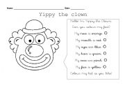 English Worksheet: Yippy the Clown