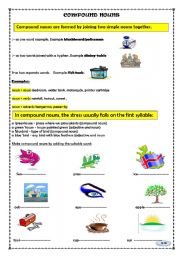 English worksheet: COMPOUND NOUNS