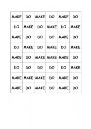 English Worksheet: Make v Do game