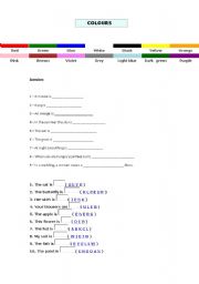 English Worksheet: colours